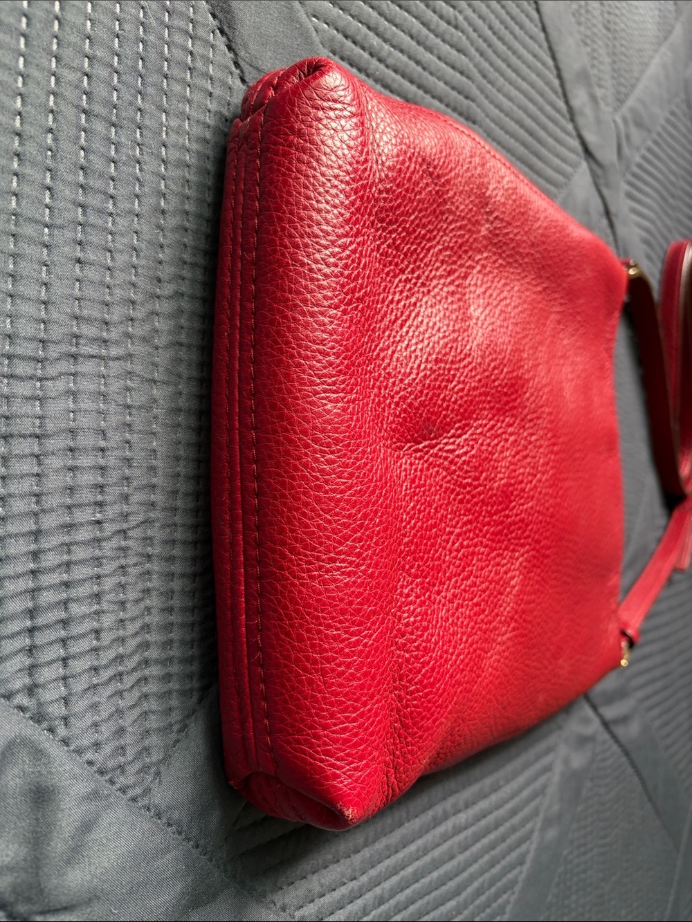 Michael Kors Red Leather Tassel Drawstring Crossbody - Picture 6 of 15